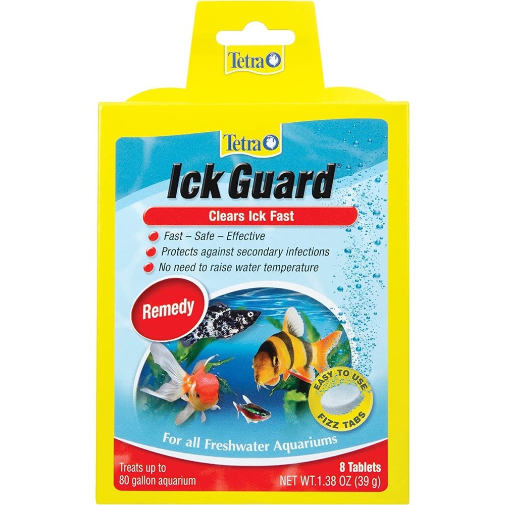 Tetra Ick Guard 8 Fizz Tablets Treats Up To 80 Gallon Freshwater Aquarium New